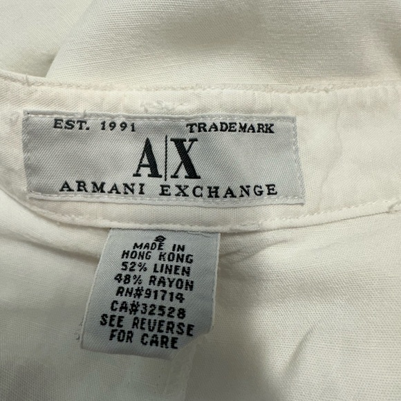 A/X Armani Exchange Vintage Linen Blend White Midi Skirt Sz 8 - Picture 8 of 10